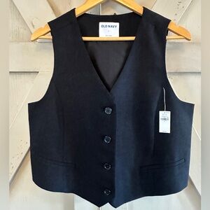 Old Navy Women's Black Linen Vest